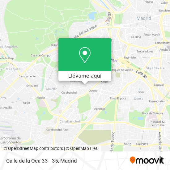 Mapa Calle de la Oca 33 - 35