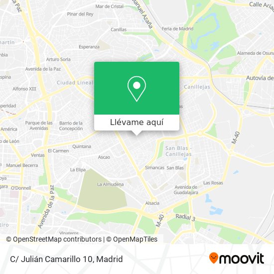 Mapa C/ Julián Camarillo 10