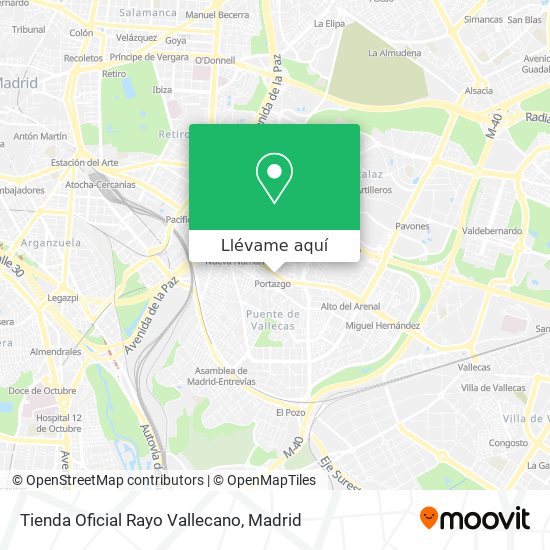 Mapa Tienda Oficial Rayo Vallecano