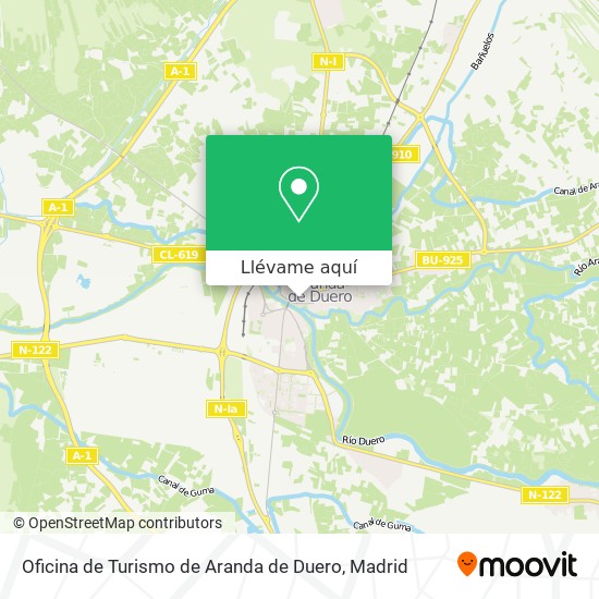 Mapa Oficina de Turismo de Aranda de Duero