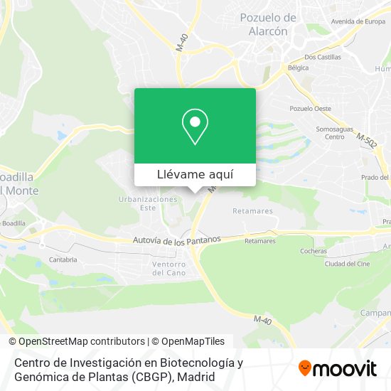 Mapa Centro de Investigación en Biotecnología y Genómica de Plantas (CBGP)