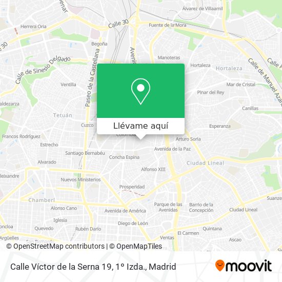 Mapa Calle Víctor de la Serna 19, 1º Izda.