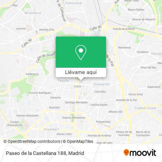 Mapa Paseo de la Castellana 188