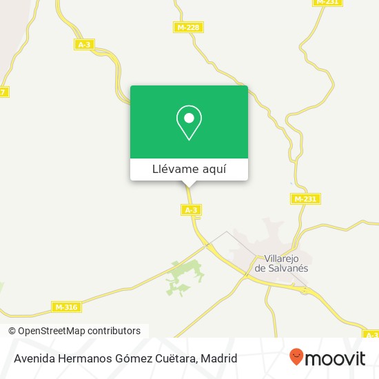 Mapa Avenida Hermanos Gómez Cuëtara