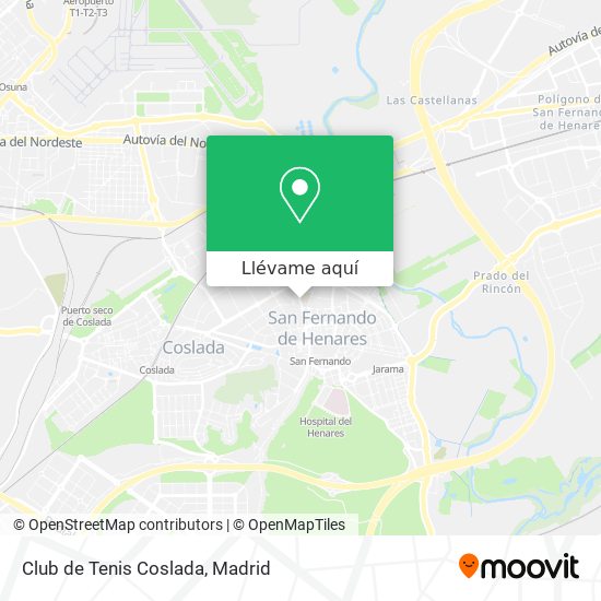 Mapa Club de Tenis Coslada