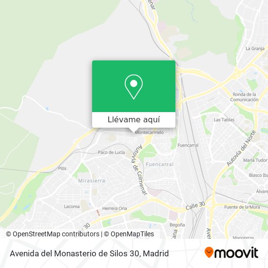 Mapa Avenida del Monasterio de Silos 30