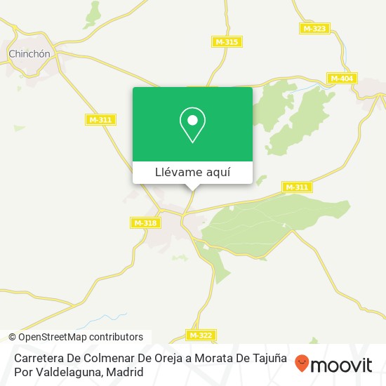 Mapa Carretera De Colmenar De Oreja a Morata De Tajuña Por Valdelaguna