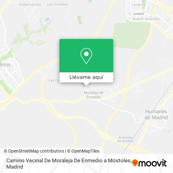 Mapa Camino Vecinal De Moraleja De Enmedio a Móstoles