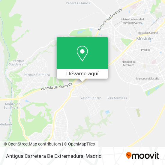 Mapa Antigua Carretera De Extremadura