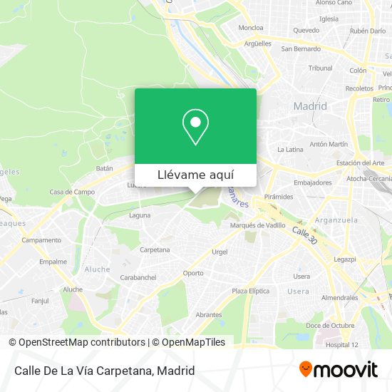 Mapa Calle De La Vía Carpetana