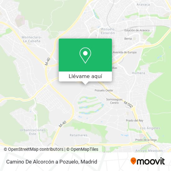 Mapa Camino De Alcorcón a Pozuelo