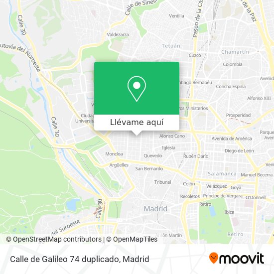 Mapa Calle de Galileo 74 duplicado