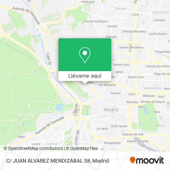 Mapa C/ JUAN ÁLVAREZ MENDIZÁBAL 58