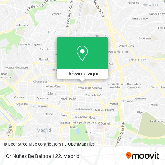 Mapa C/ Núñez De Balboa 122