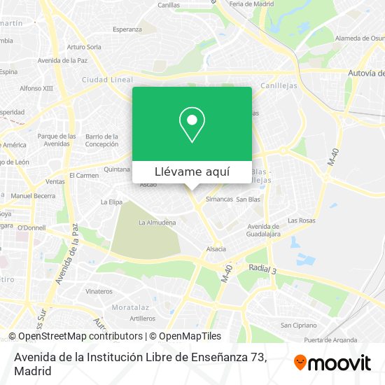 Mapa Avenida de la Institución Libre de Enseñanza 73