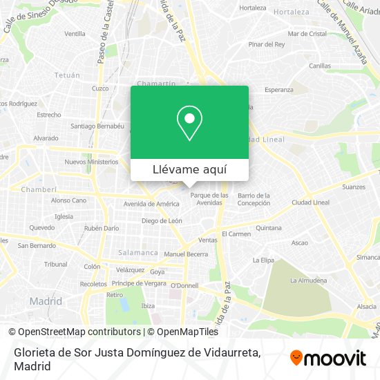 Mapa Glorieta de Sor Justa Domínguez de Vidaurreta