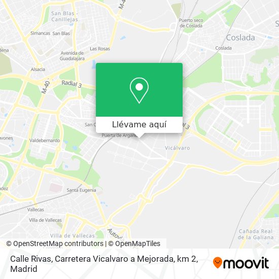 Mapa Calle Rivas, Carretera Vicalvaro a Mejorada, km 2