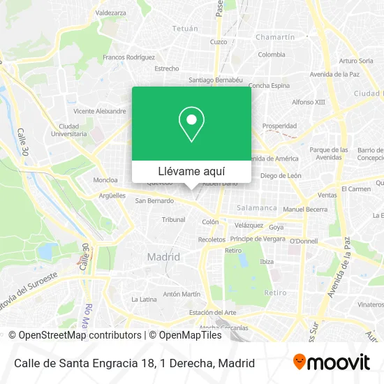 Mapa Calle de Santa Engracia 18, 1 Derecha