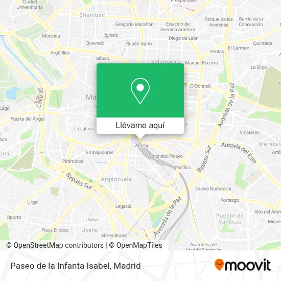 Mapa Paseo de la Infanta Isabel