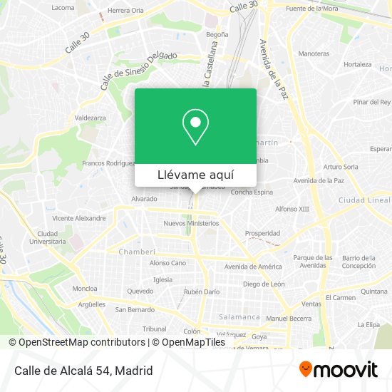 Mapa Calle de Alcalá 54