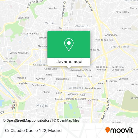 Mapa C/ Claudio Coello 122