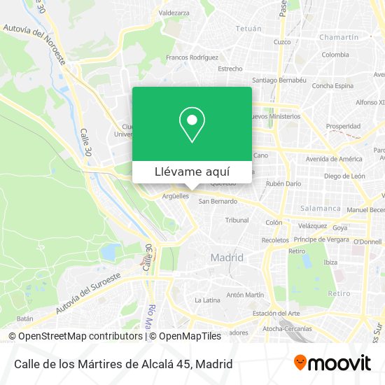 Mapa Calle de los Mártires de Alcalá 45