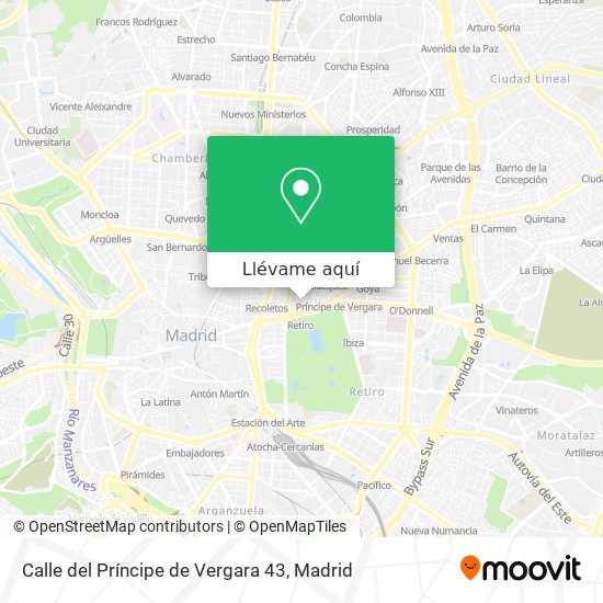 Mapa Calle del Príncipe de Vergara 43