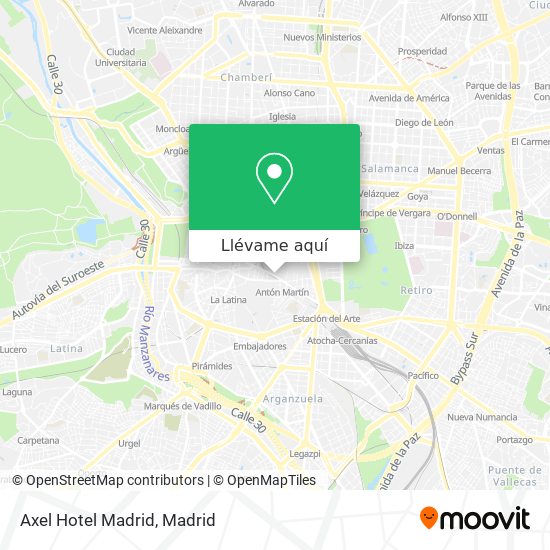 Mapa Axel Hotel Madrid