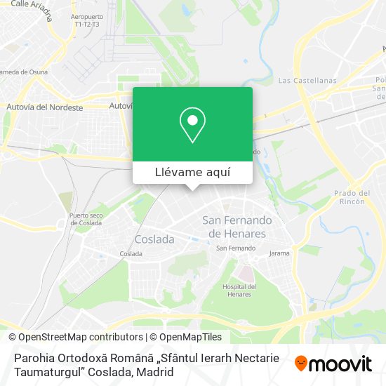 Mapa Parohia Ortodoxă Română „Sfântul Ierarh Nectarie Taumaturgul” Coslada