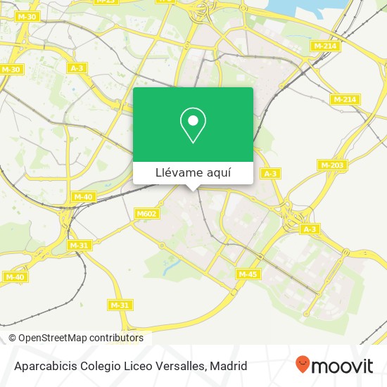 Mapa Aparcabicis Colegio Liceo Versalles