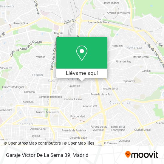 Mapa Garaje Víctor De La Serna 39