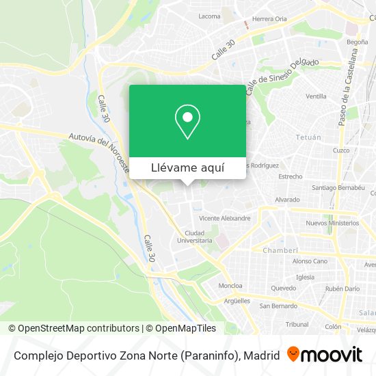 Mapa Complejo Deportivo Zona Norte (Paraninfo)