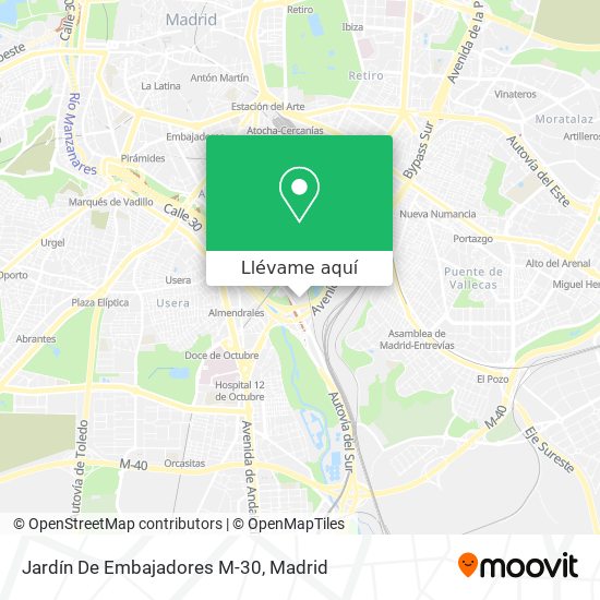 Mapa Jardín De Embajadores M-30