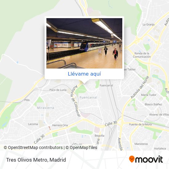 Mapa Tres Olivos Metro