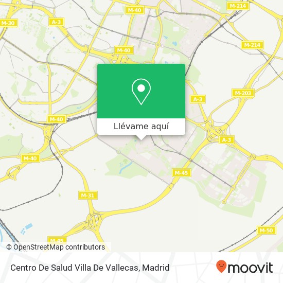 Mapa Centro De Salud Villa De Vallecas