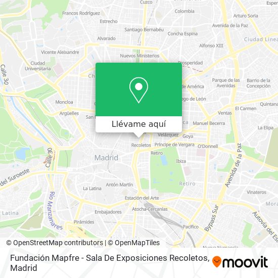 Mapa Fundación Mapfre - Sala De Exposiciones Recoletos