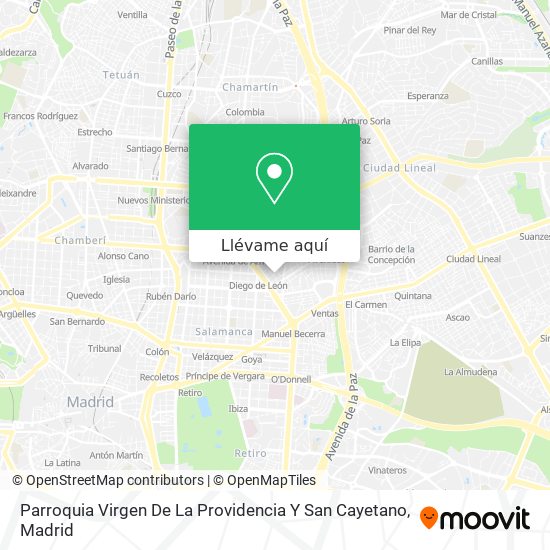 Mapa Parroquia Virgen De La Providencia Y San Cayetano