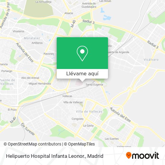 Mapa Helipuerto Hospital Infanta Leonor.