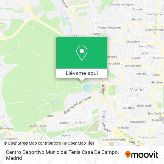 Mapa Centro Deportivo Municipal Tenis Casa De Campo