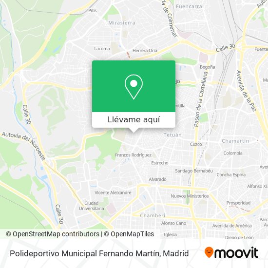Mapa Polideportivo Municipal Fernando Martín