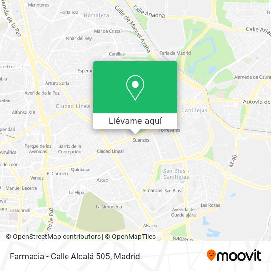 Mapa Farmacia - Calle Alcalá 505