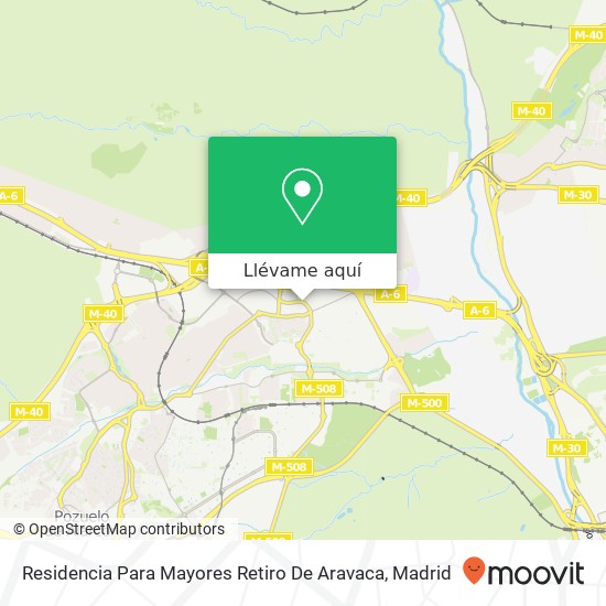 Mapa Residencia Para Mayores Retiro De Aravaca