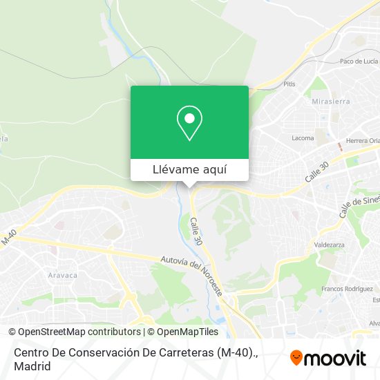 Mapa Centro De Conservación De Carreteras (M-40).