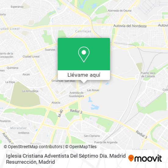 Mapa Iglesia Cristiana Adventista Del Séptimo Día. Madrid Resurrección