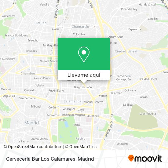Mapa Cervecería Bar Los Calamares