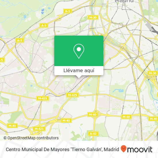 Mapa Centro Municipal De Mayores 'Tierno Galván'