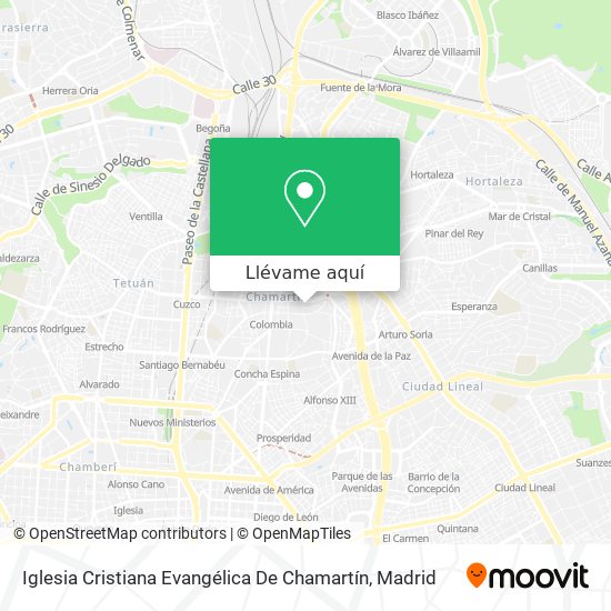 Mapa Iglesia Cristiana Evangélica De Chamartín