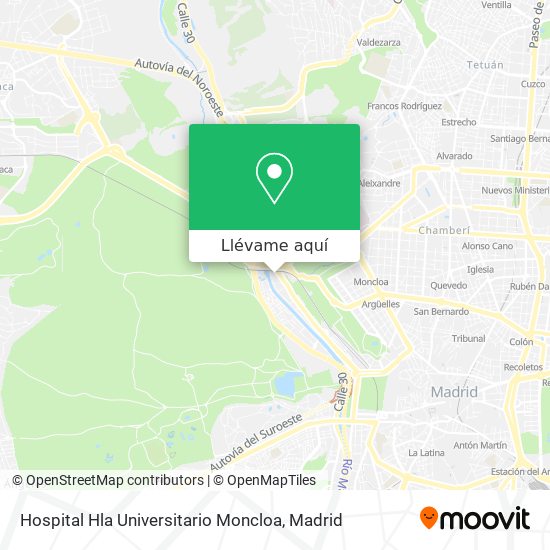 Mapa Hospital Hla Universitario Moncloa
