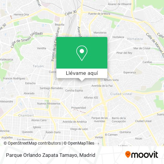 Mapa Parque Orlando Zapata Tamayo