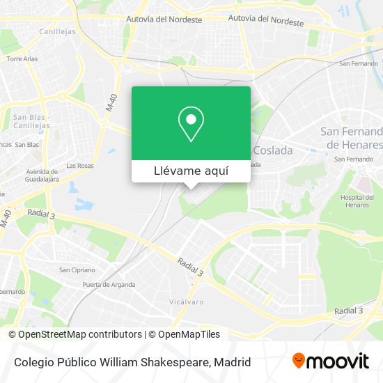 Mapa Colegio Público William Shakespeare